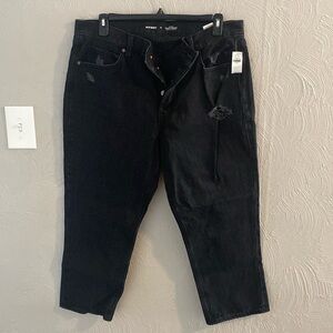 High Rise Distressed Black Jeans